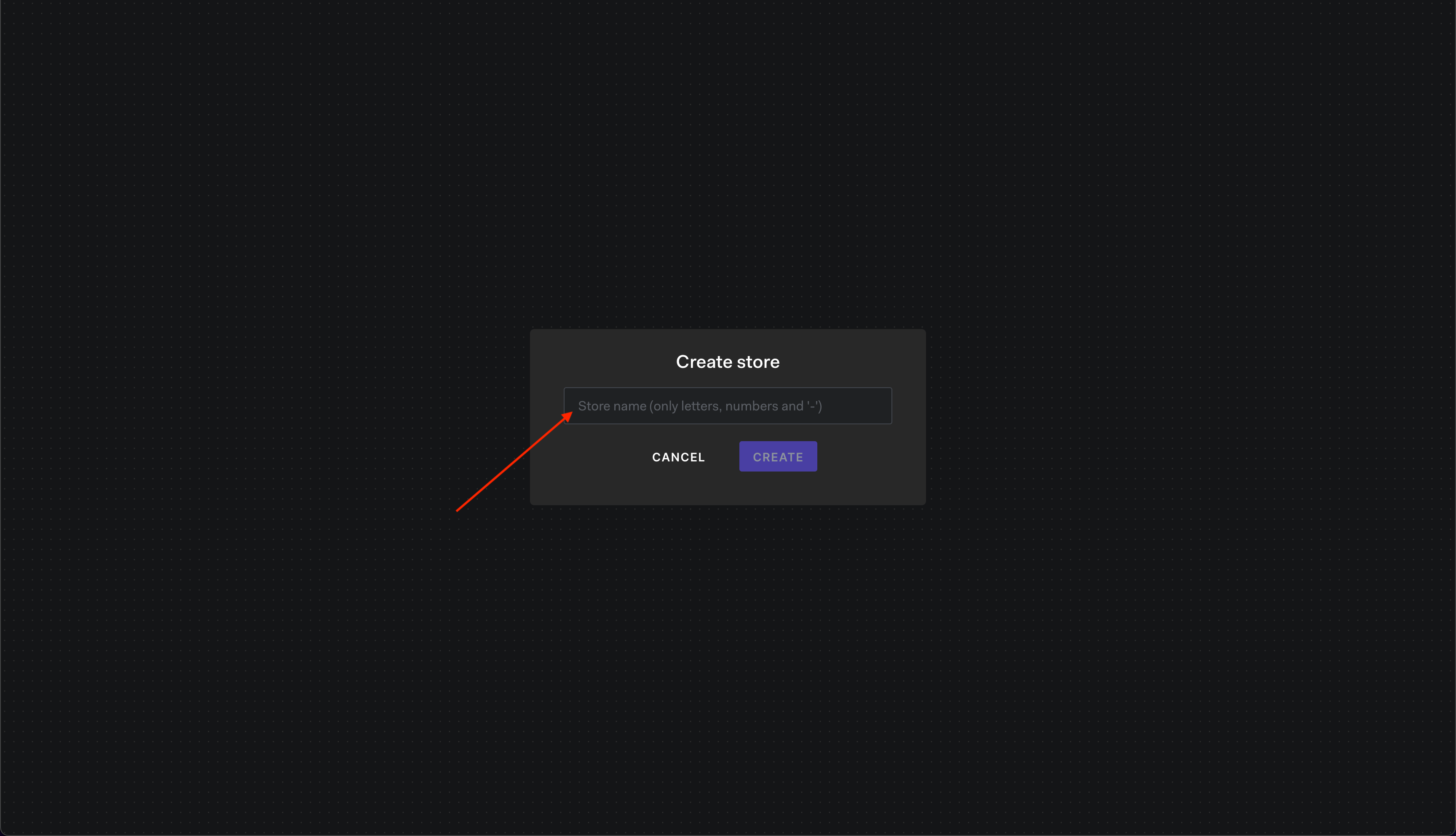 Image showing the FGA Playground new store prompt